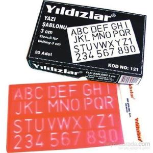 YILDIZLAR YAZI (HARF) ŞABLONU 3 cm KOD:121