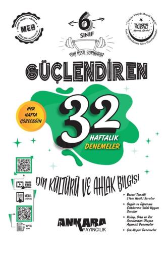 ANKARA 6.Sınıf DİN KÜLTÜRÜ GÜÇLENDİREN 32 HAFTALIK DENEME