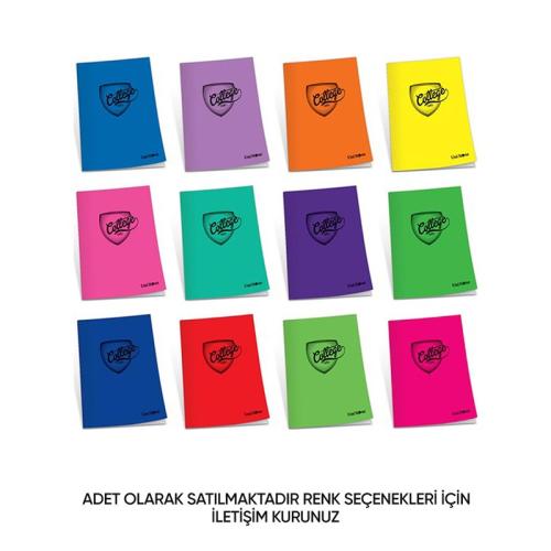 ÇINAR COLLEGE A4 60yp.DİKİŞLİ PP KAPAK DEFTER - Kareli