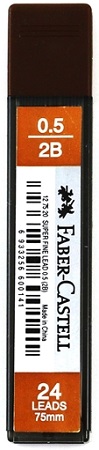 FABER CASTELL SUPER FİNE Min 0,5mm 2B 24 lü (75mm)