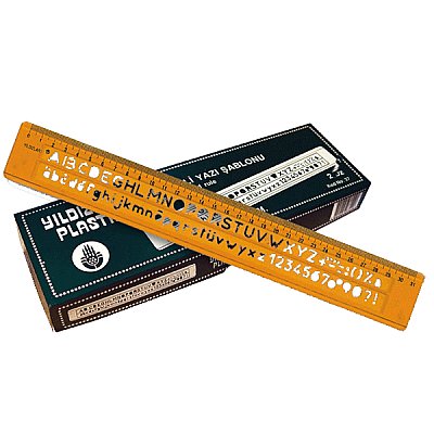 KOD:37 HARF ŞABLONLU CETVEL 30cm.