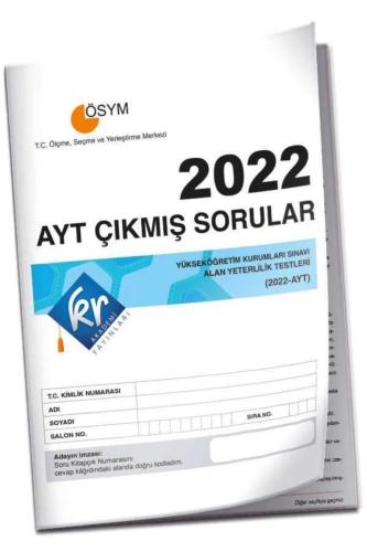 KR AKADEMİ 2022 AYT ÇIKMIŞ SORULAR TIPKI BASIM KİTAPÇIKLARI
