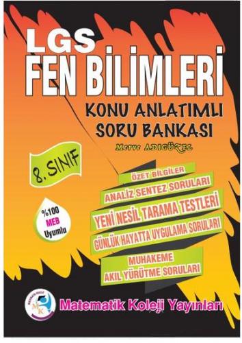 MATEMATİK KOLEJİ YAYINLARI 8.Sınıf FEN BİLİMLERİ KONU ANLATIMLI SORU BANKASI 2020