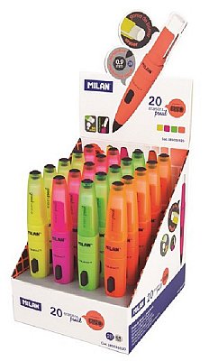 MİLAN COMPACT FLUO 0,9 mm VERSATİL UÇLU KALEM Silgili