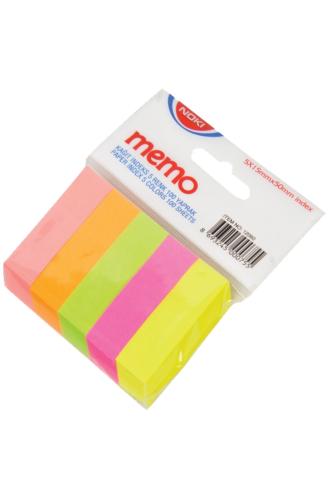 NOKİ MEMO KAĞIT İNDEKS YAPIŞKANLI NOT KAĞIDI 5 RENK 5X15X50 100 YP