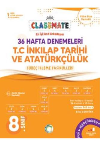 OKYANUS 8.Sınıf CLASSMATE 36 HAFTA İNKİLAP TARİHİ DENEMELERİ