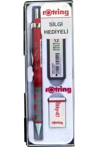 ROTRİNG TİKKY 0,5 VERSATİL UÇLU KALEM Silgi Hediyeli Kırmızı