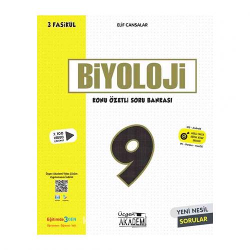 ÜÇGEN AKADEMİ 9.Sınıf BİYOLOJİ Konu Özetli Soru Bankası 3 Fasikül